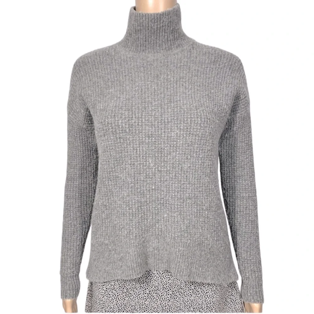 MADEWELL Grey Wool Blend Turtleneck Knit Merino Wool Blend Pullover Size XS